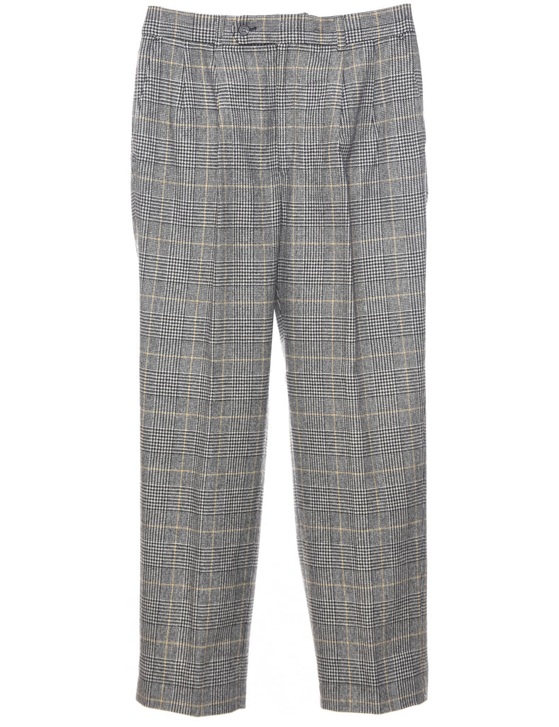 Wool Checked Pattern Trousers - W32 L29