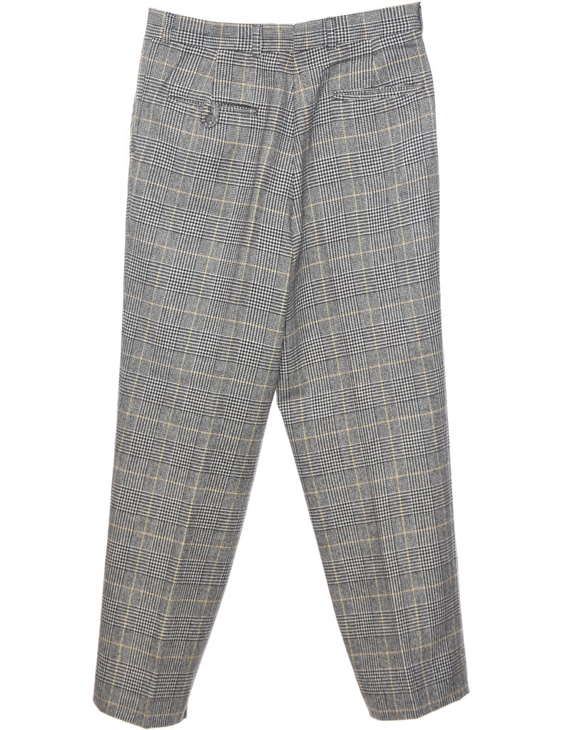 Wool Checked Pattern Trousers - W32 L29