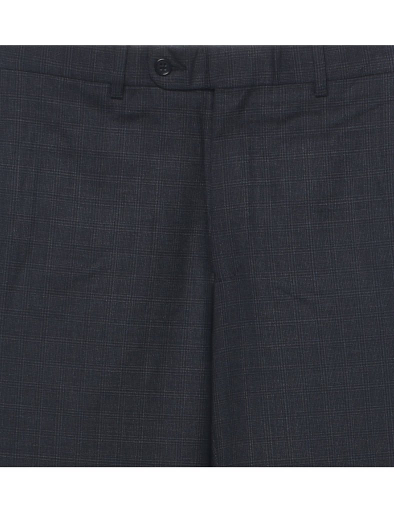 Wool Checked Pattern Trousers - W33 L32