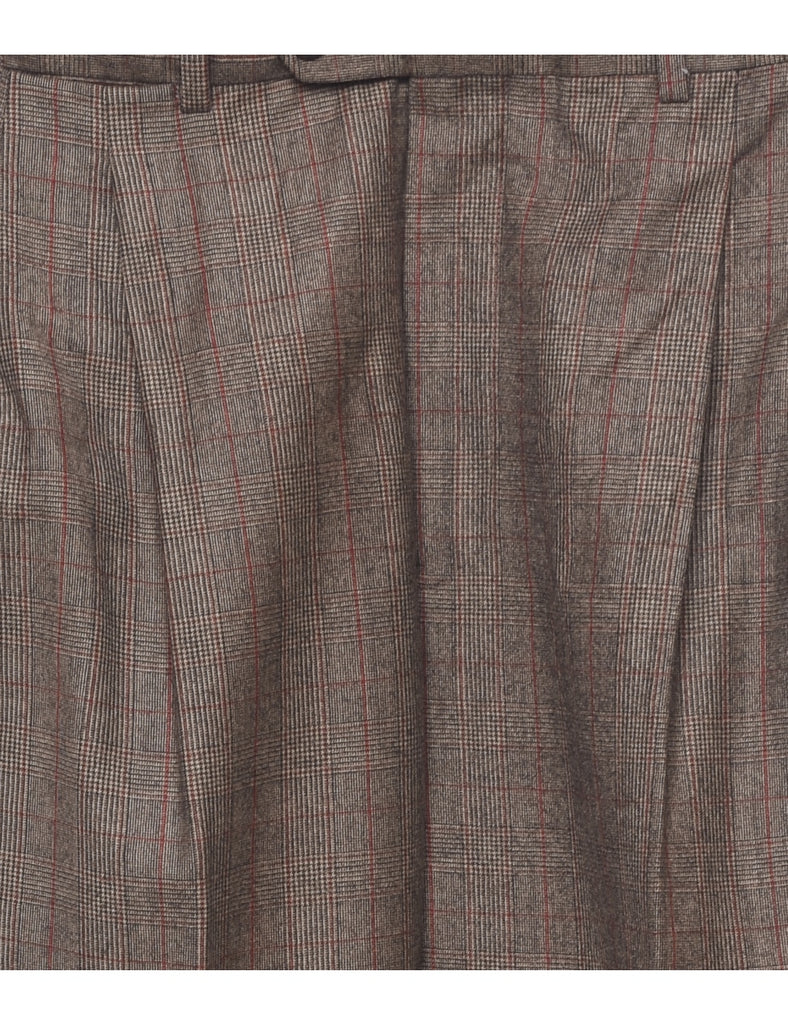 Wool Checked Pattern Trousers - W34 L30