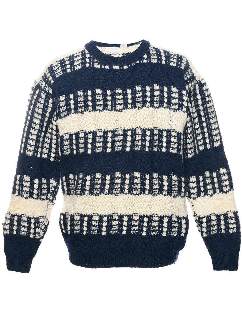 Wool Geometric Pattern Jumper - M