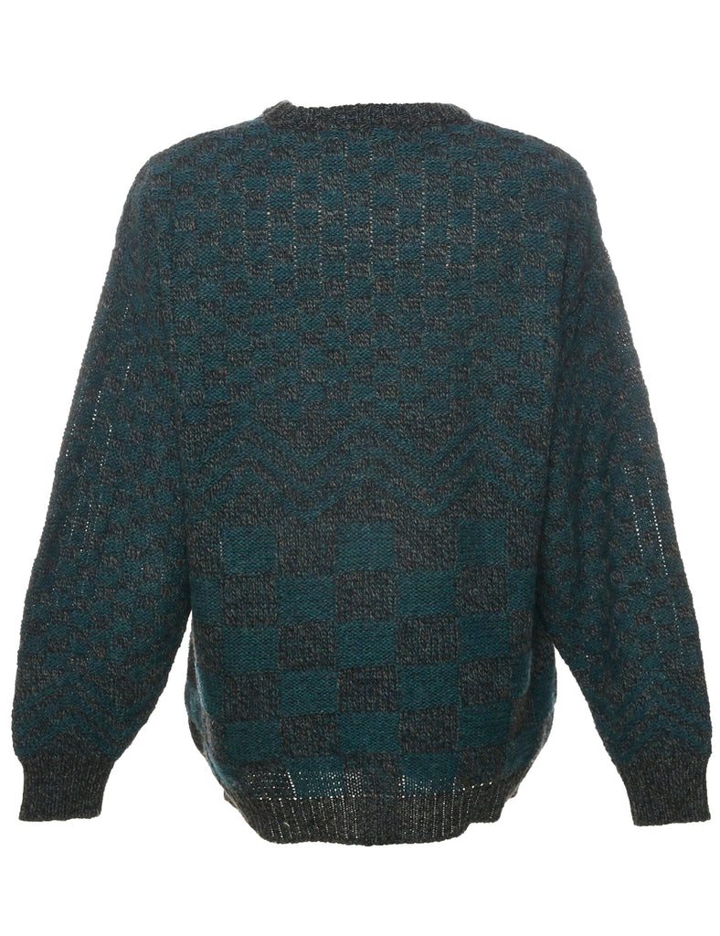 Wool Geometric Pattern Jumper - XL