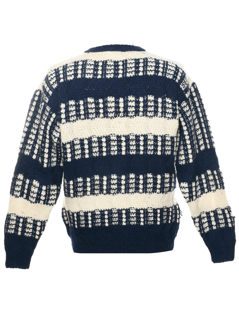 Wool Geometric Pattern Jumper - M