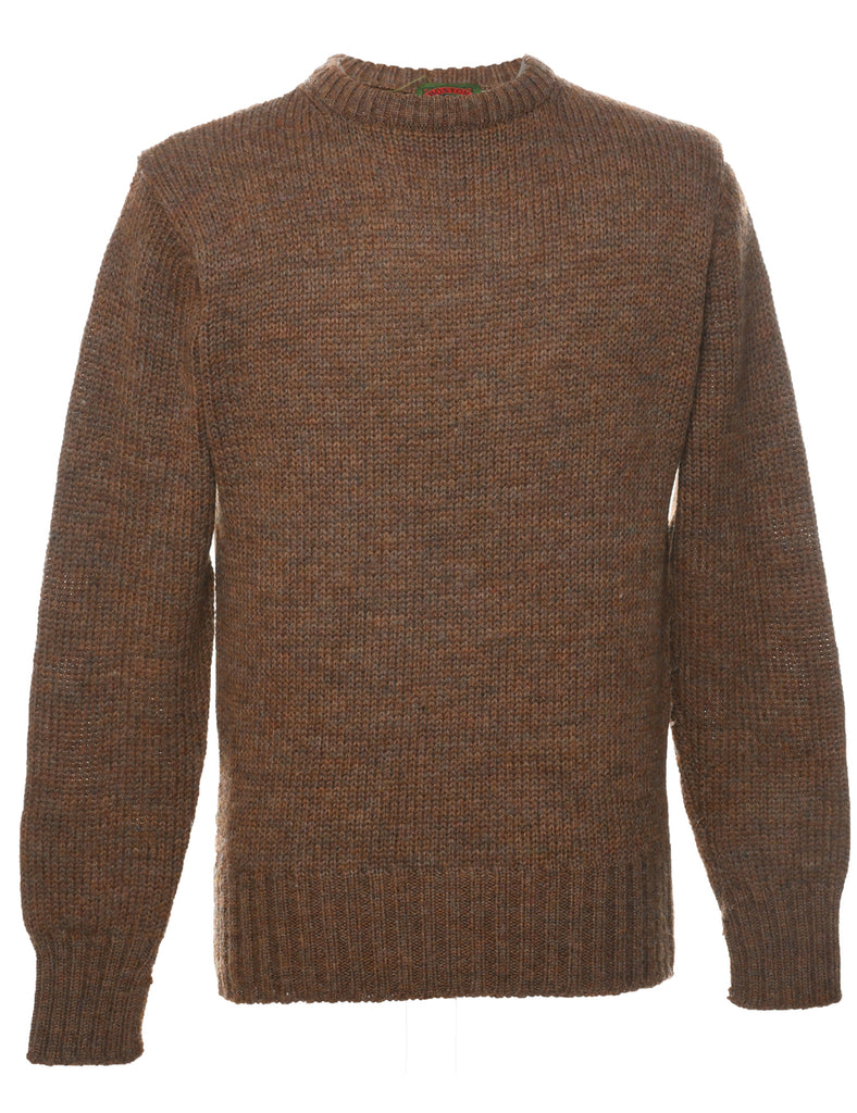 Wool Light Brown Jumper - M