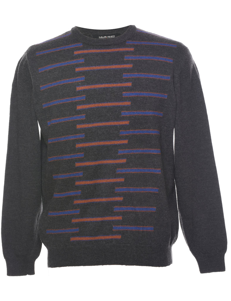 Wool Murano Stripy Pattern Jumper - L