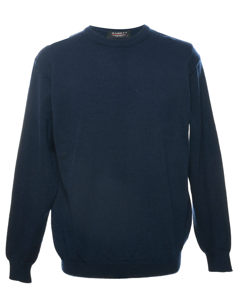 Wool Navy Jumper - L