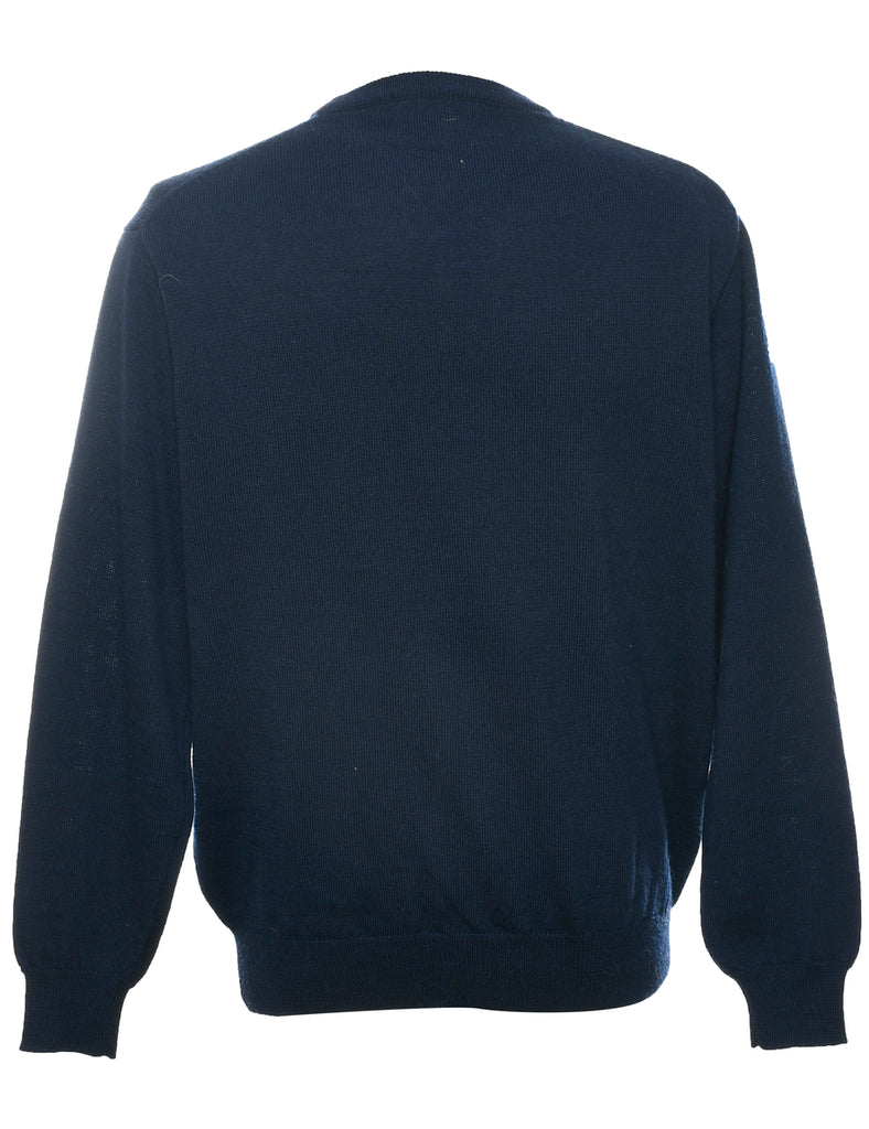 Wool Navy Jumper - L