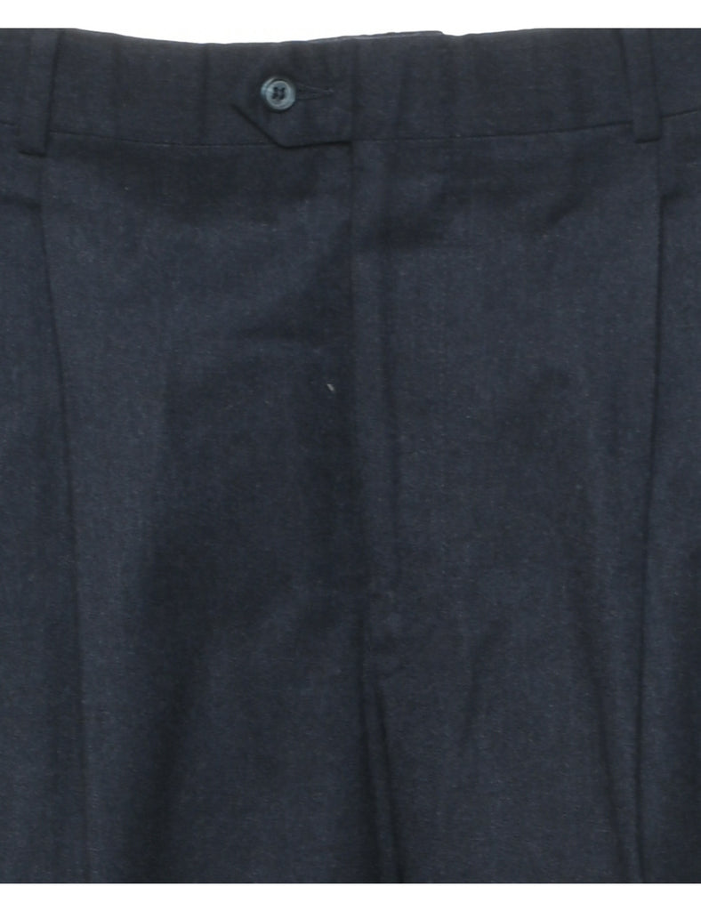 Wool Navy Trousers - W33 L31