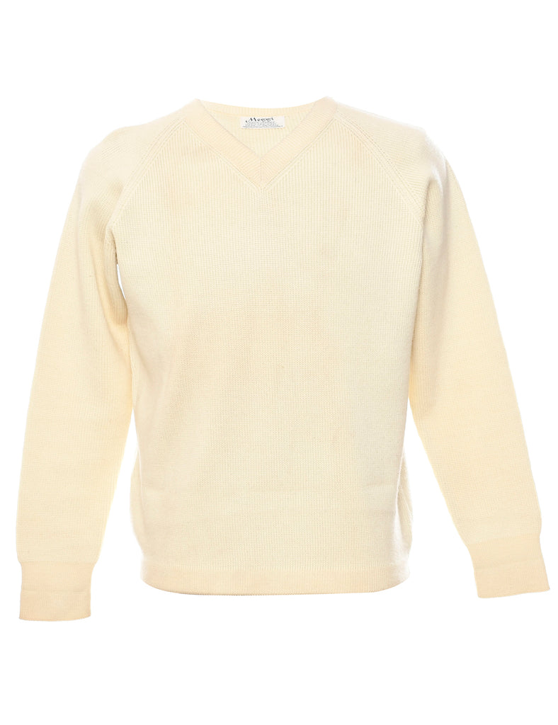 Wool Pale Yellow Jumper - M