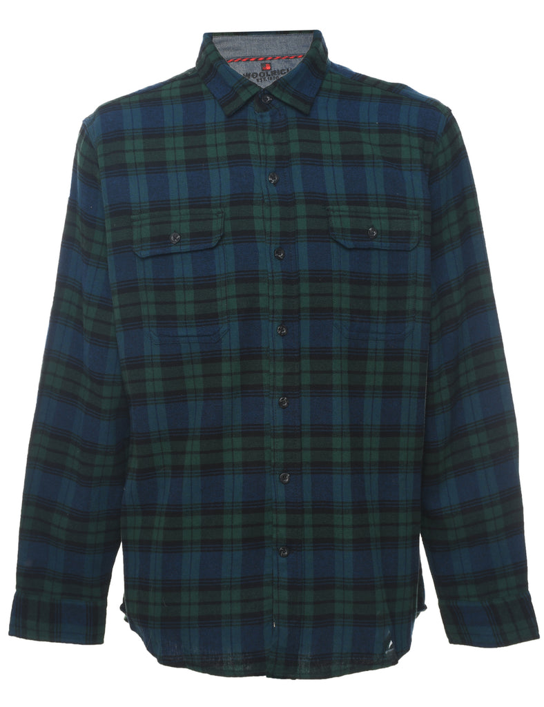 Woolrich Checked Navy & Dark Green Shirt - L