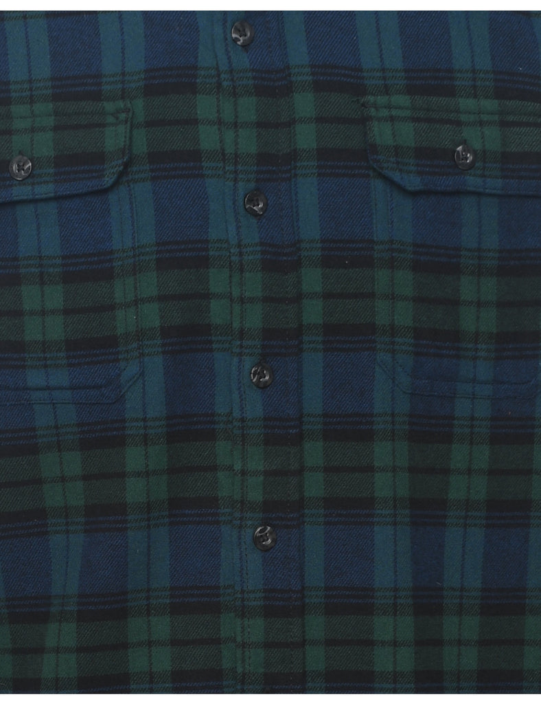 Woolrich Checked Navy & Dark Green Shirt - L