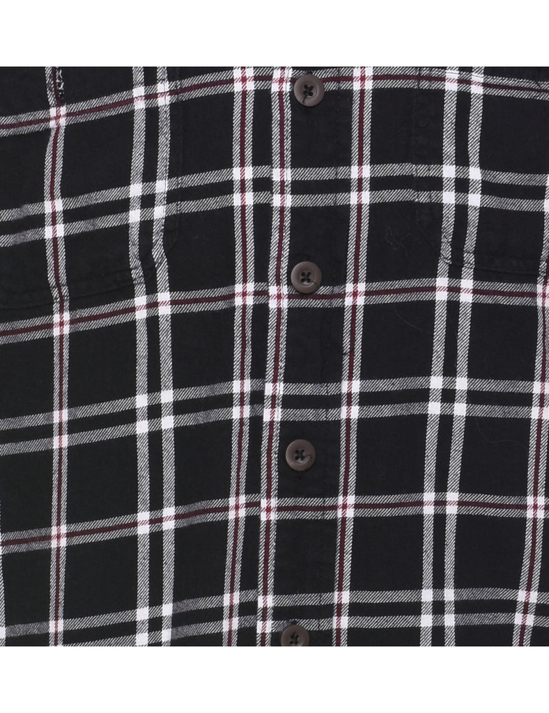 Wrangler Black & White Classic Checked Shirt - L