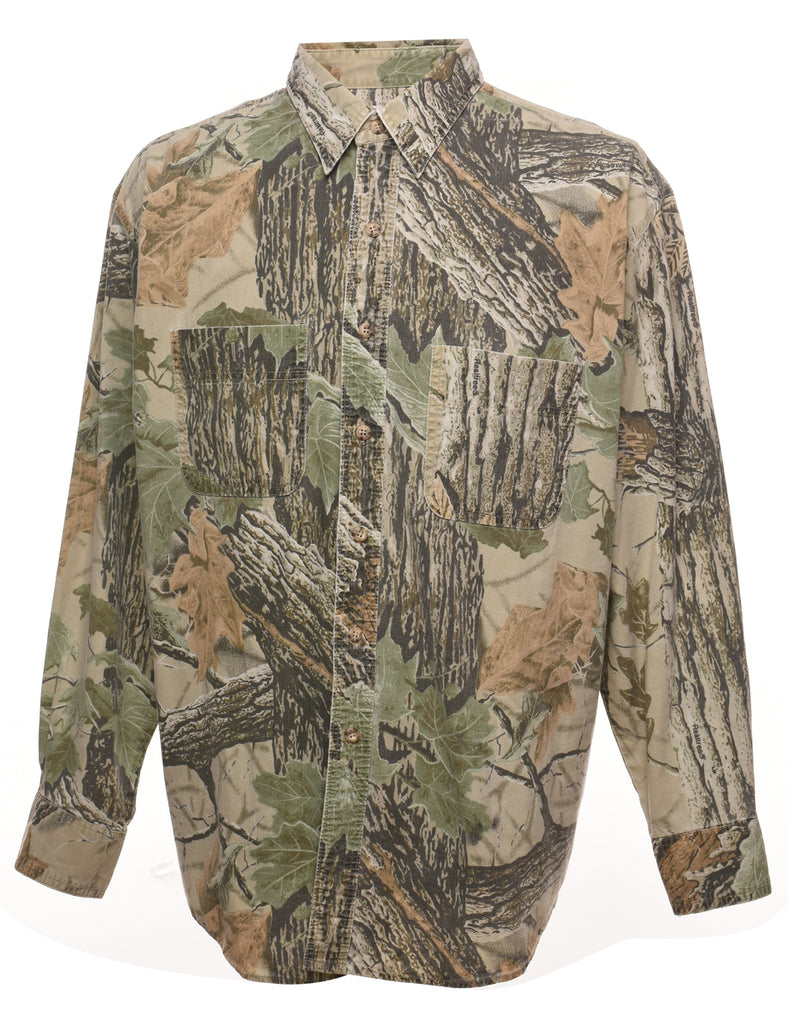 Wrangler Camouflage Design Long Sleeve Shirt - XL