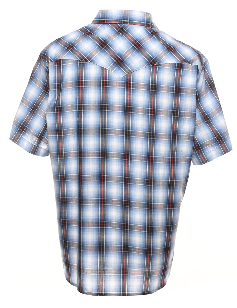 Wrangler Classic Blue, Maroon & Black Checked Shirt - XL