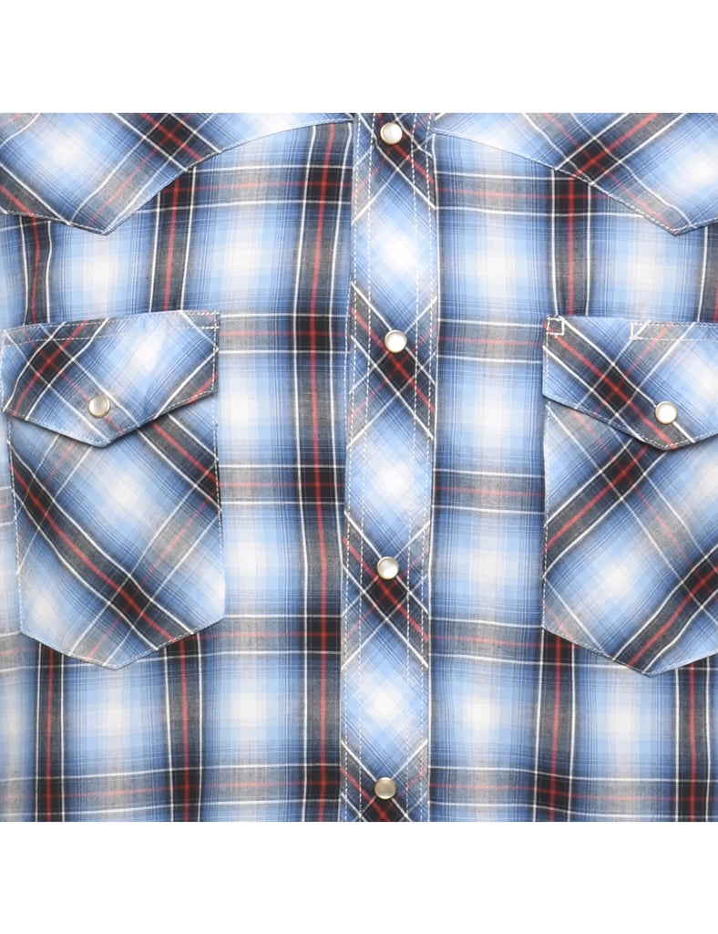 Wrangler Classic Blue, Maroon & Black Checked Shirt - XL