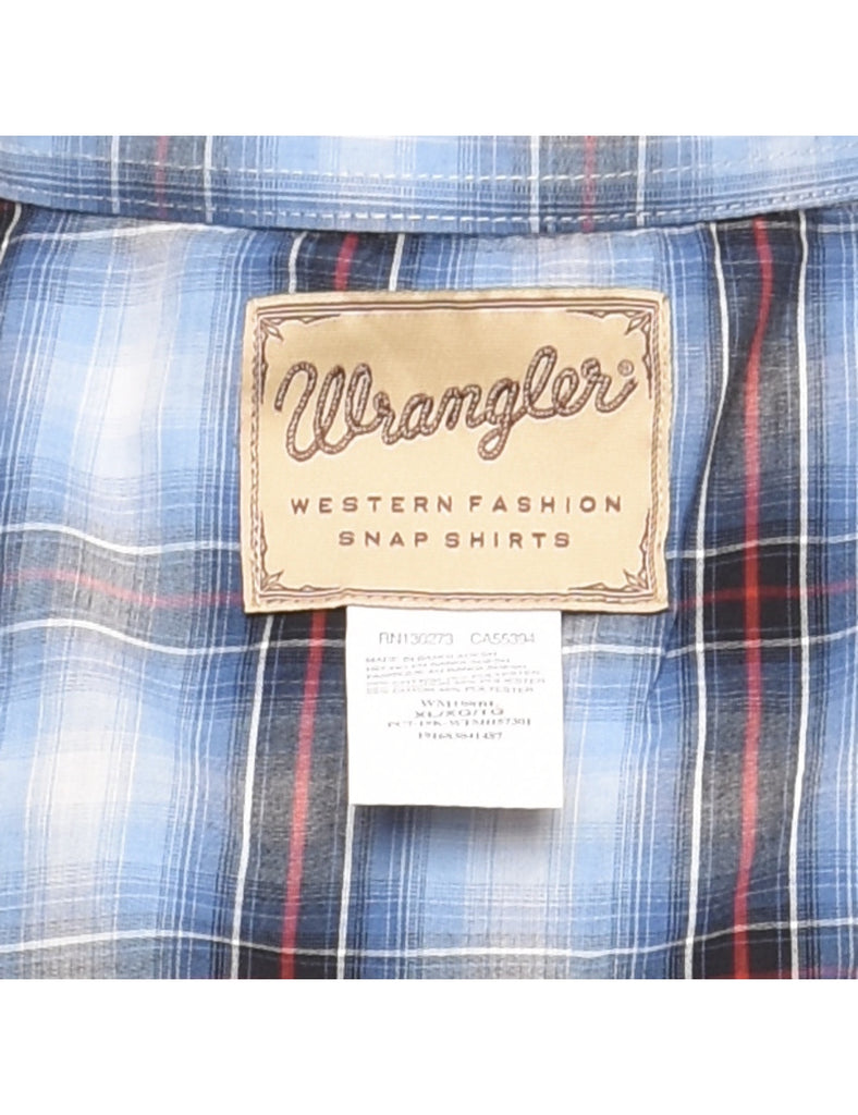 Wrangler Classic Blue, Maroon & Black Checked Shirt - XL