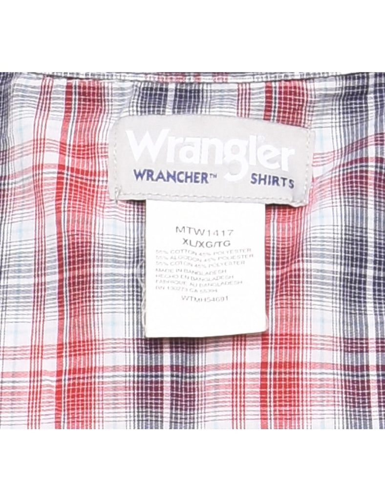 Wrangler Red & Blue Short Sleeve Shirt - XL