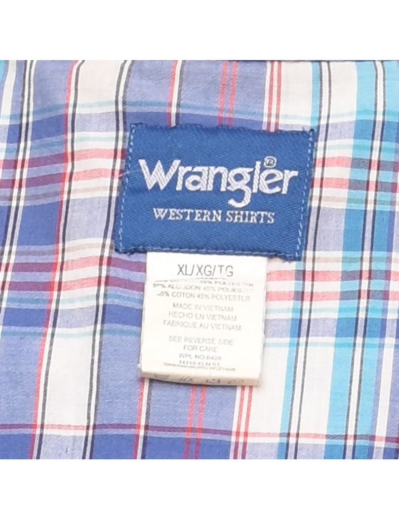 Wrangler Western Blue & Light Red Classic Shirt - XL