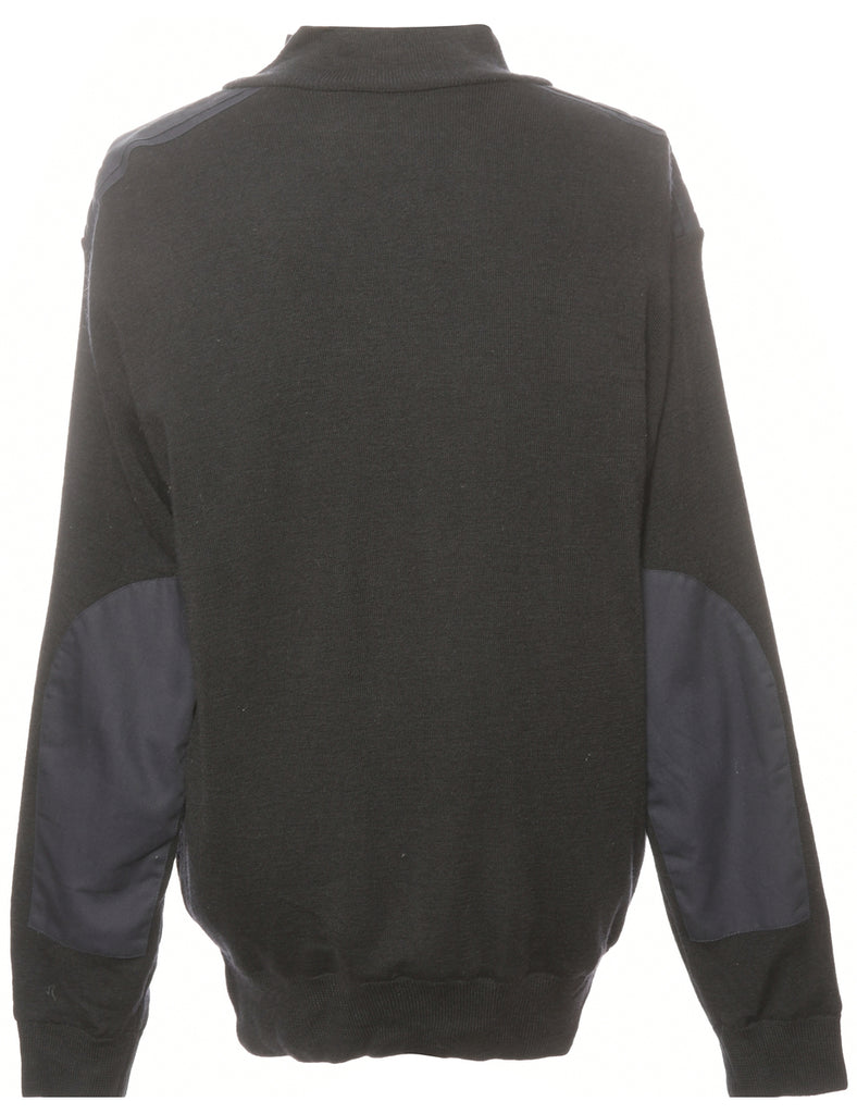 Zip Front Black Cardigan - XL