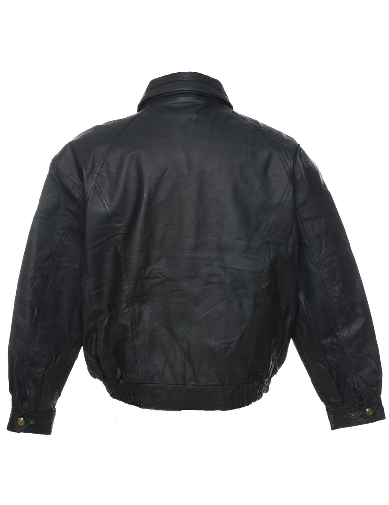 Zip Front Leather Jacket - XL