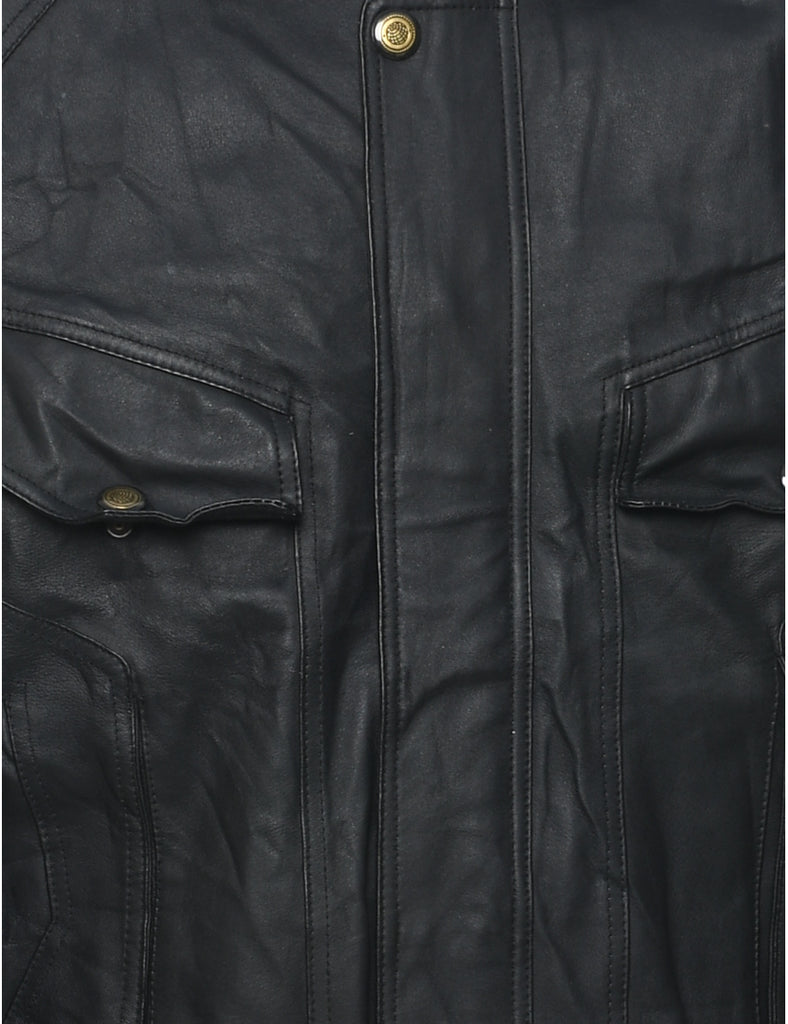 Zip Front Leather Jacket - XL