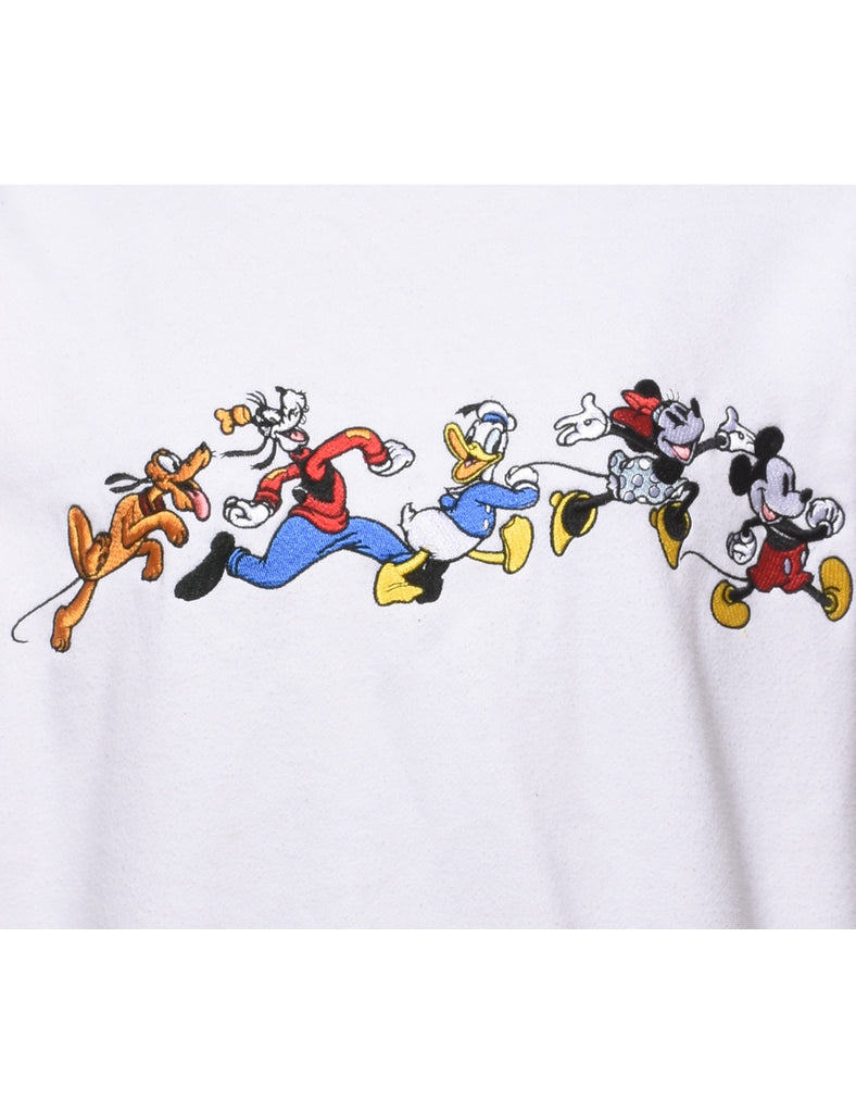 1990s Pluto, Goofy, Donald Duck, Minnie Mouse & Mickey Mouse Cartoon Sweatshirt - L