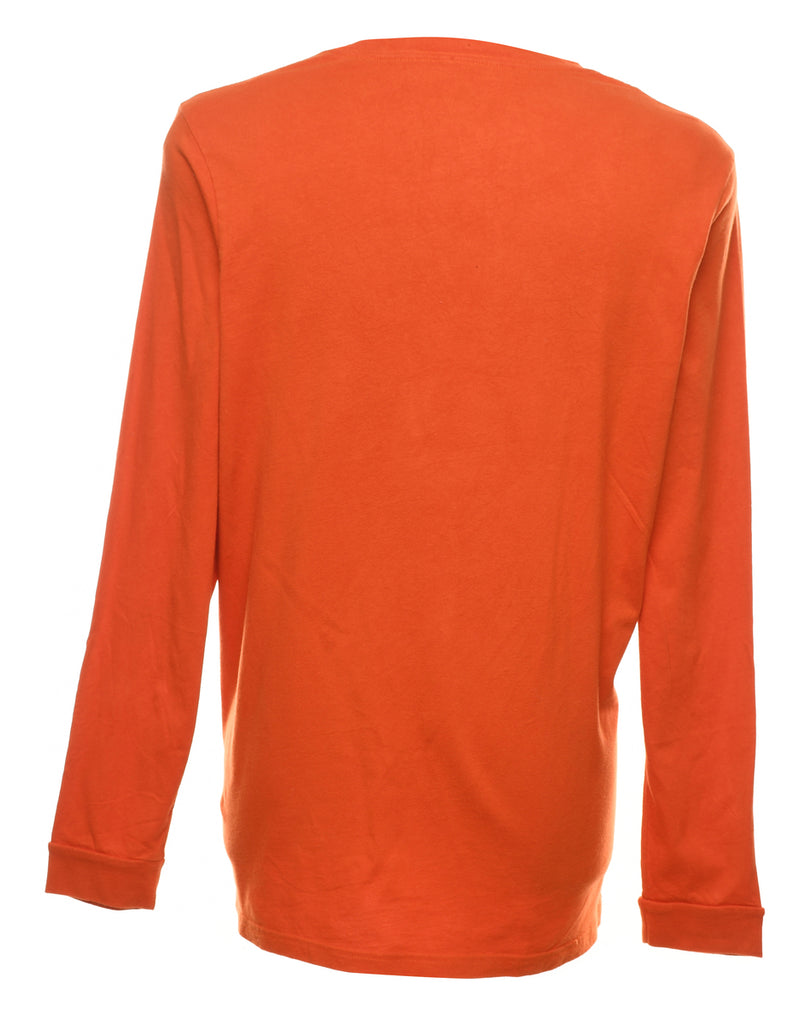 Adidas Black & Orange Long Sleeve Football Sports T-shirt - XL