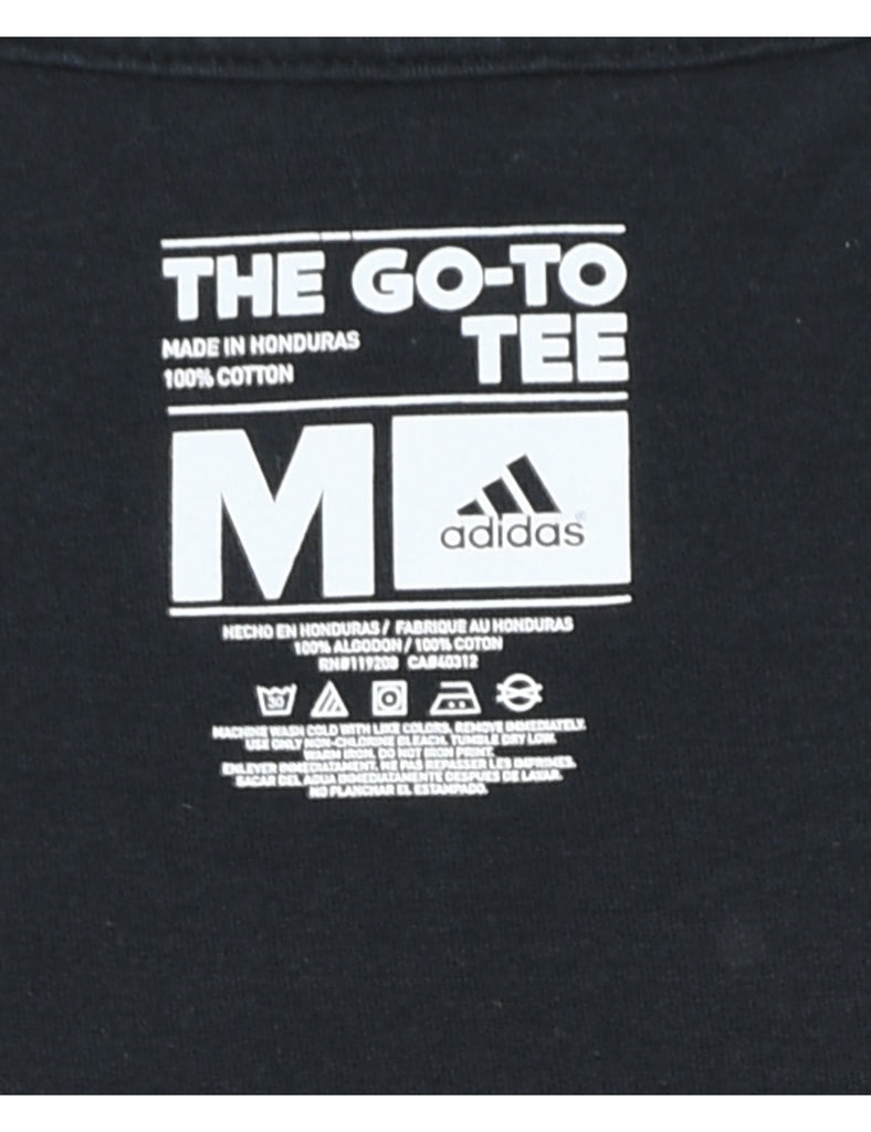 Adidas Black & White Printed T-shirt - M