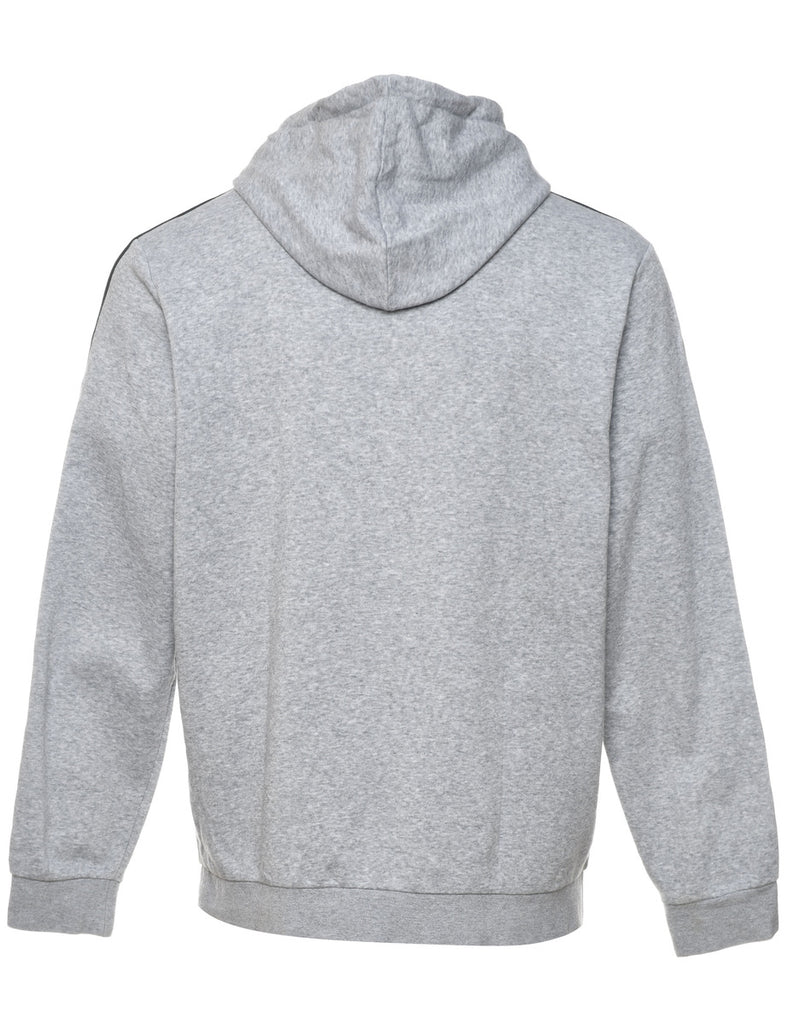 Adidas Grey & Black Contrast Hoodie - L