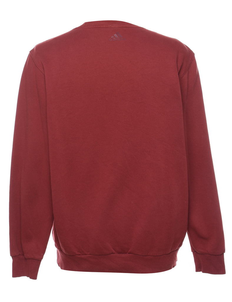 Adidas Maroon Embroidered Sweatshirt - L