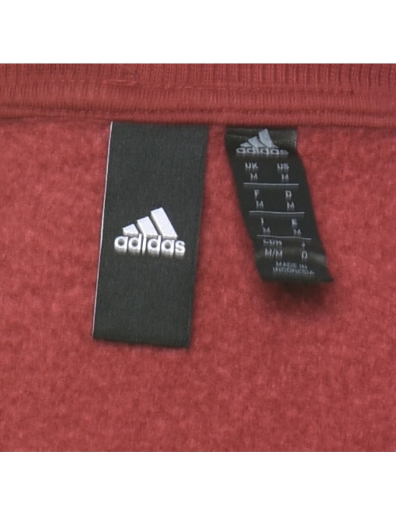 Adidas Maroon Embroidered Sweatshirt - L