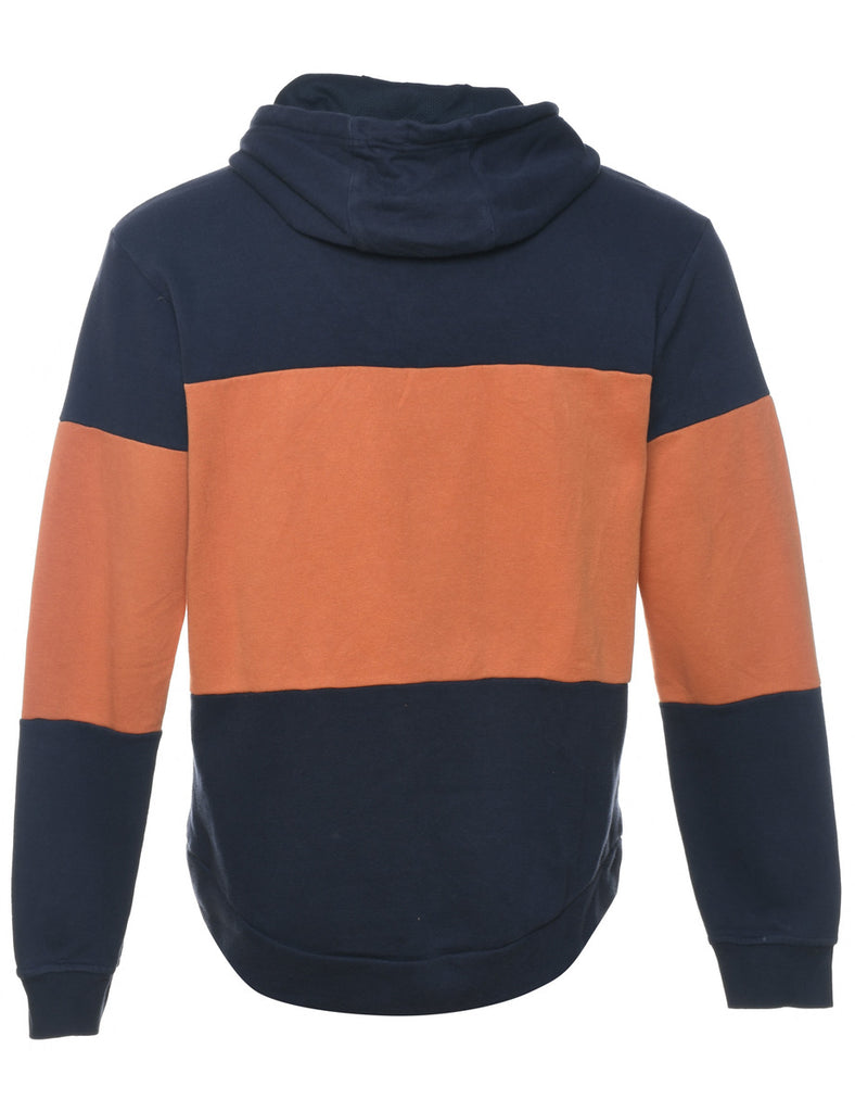 Adidas Navy & Orange Contrast Hoodie - S