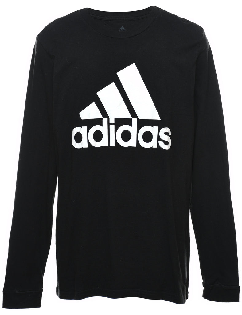 Adidas Printed Black & White Long-Sleeve T-shirt - L