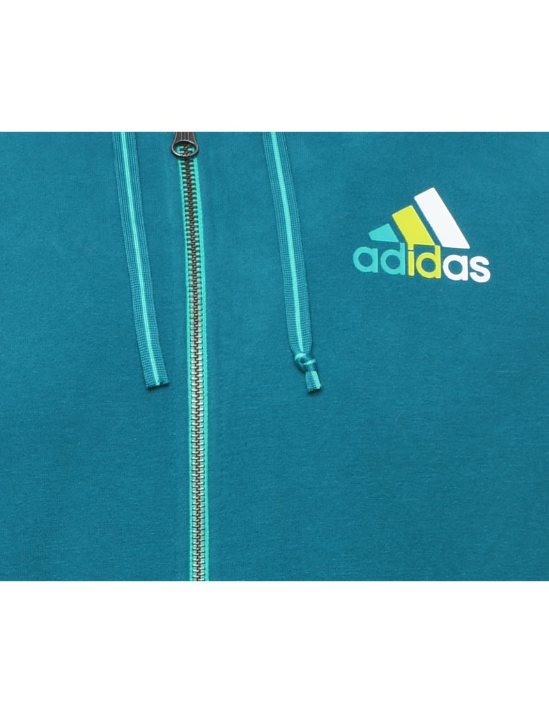 Adidas Turquoise Hooded Sweatshirt  - L