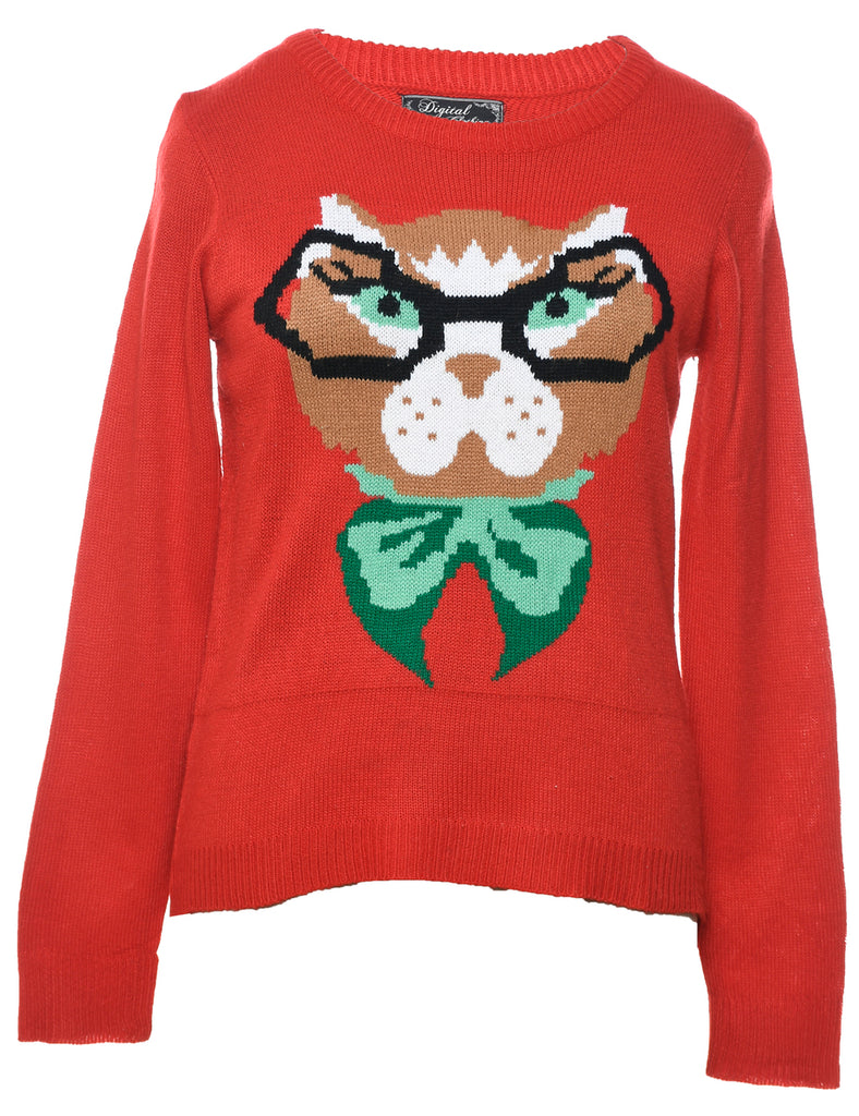 Animal Design Christmas Jumper - S