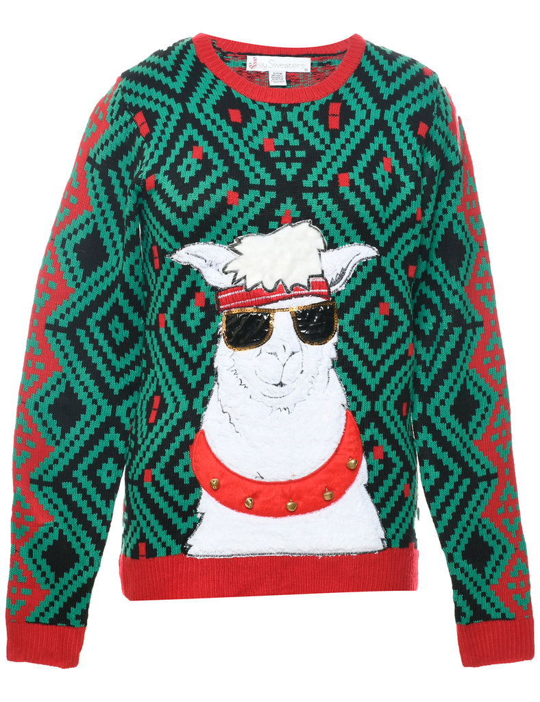 Animal Design Christmas Jumper - S