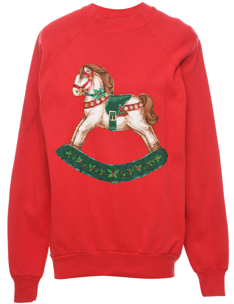 Animal Design Christmas Sweatshirt - XL