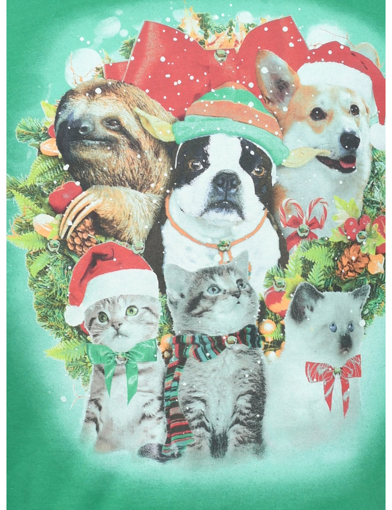 Animal Design Christmas Sweatshirt - S