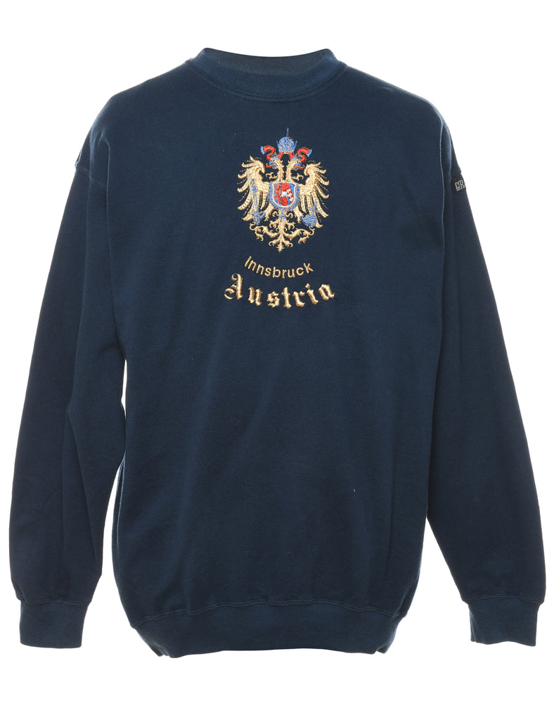 Austria Navy Embroidered Sweatshirt - L