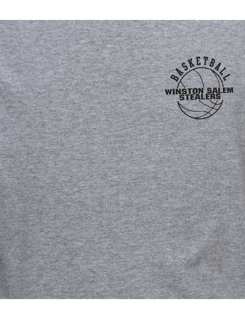 Basketball Winston Salem Stealers Grey 2013 Printed T-shirt - S