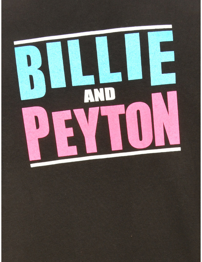 Billie and Peyton Black Printed T-shirt - M