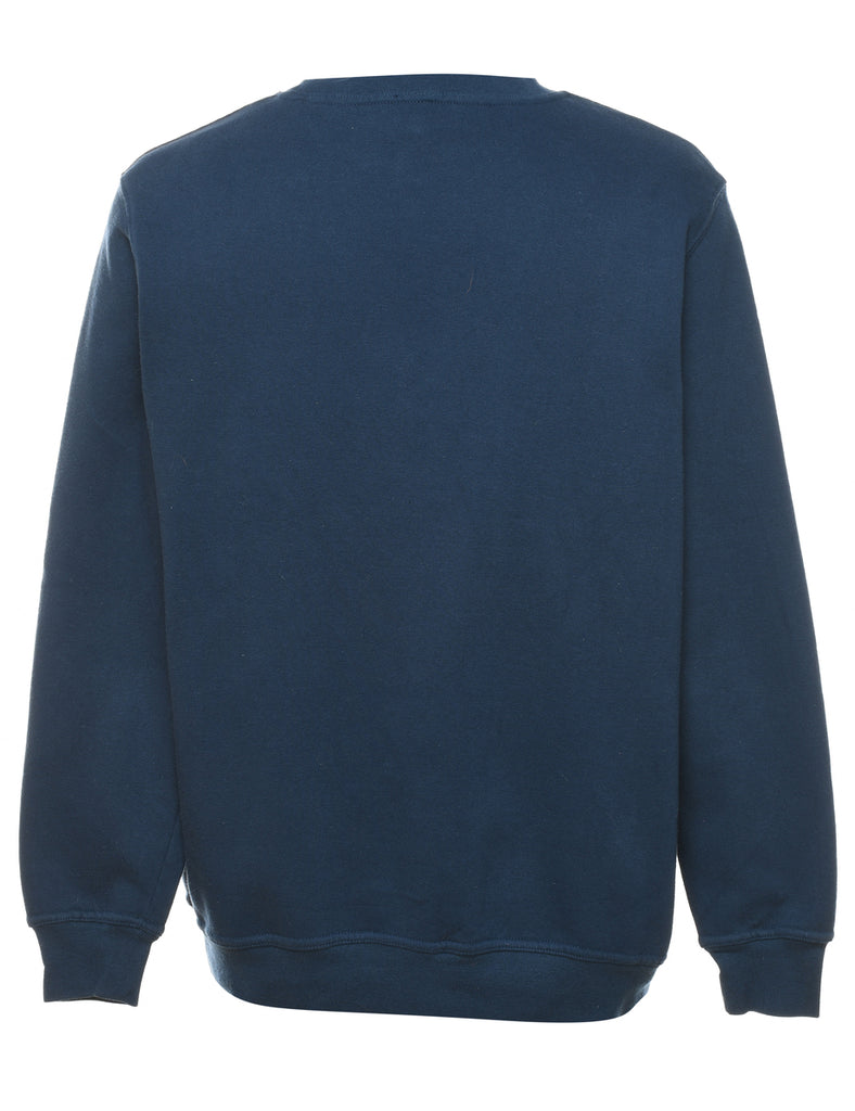 Bird Design Navy Printed Sweatshirt - M