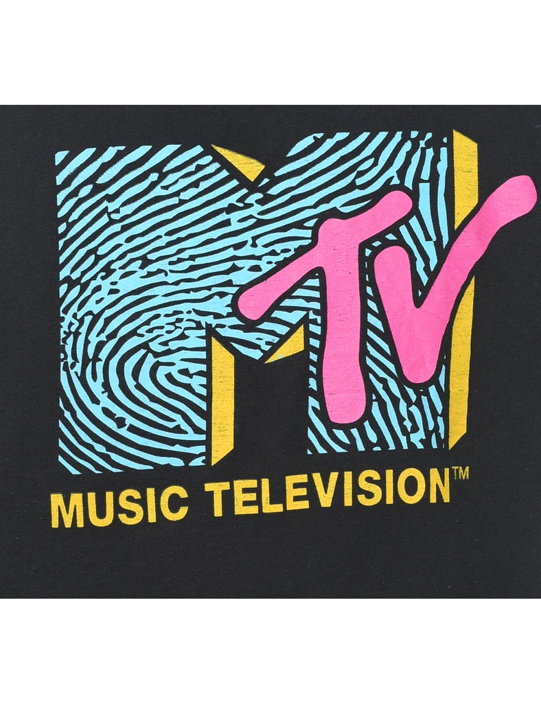 Black 1990s Printed MTV T-Shirt - L