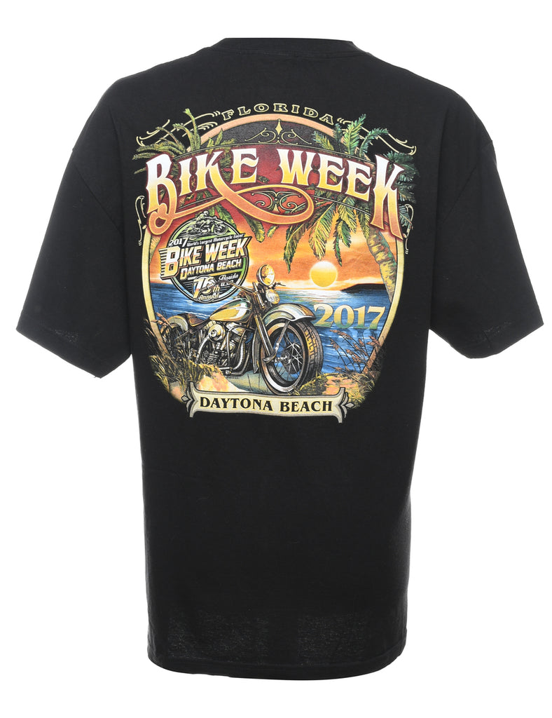 Black Bike Week Printed T-shirt - XL