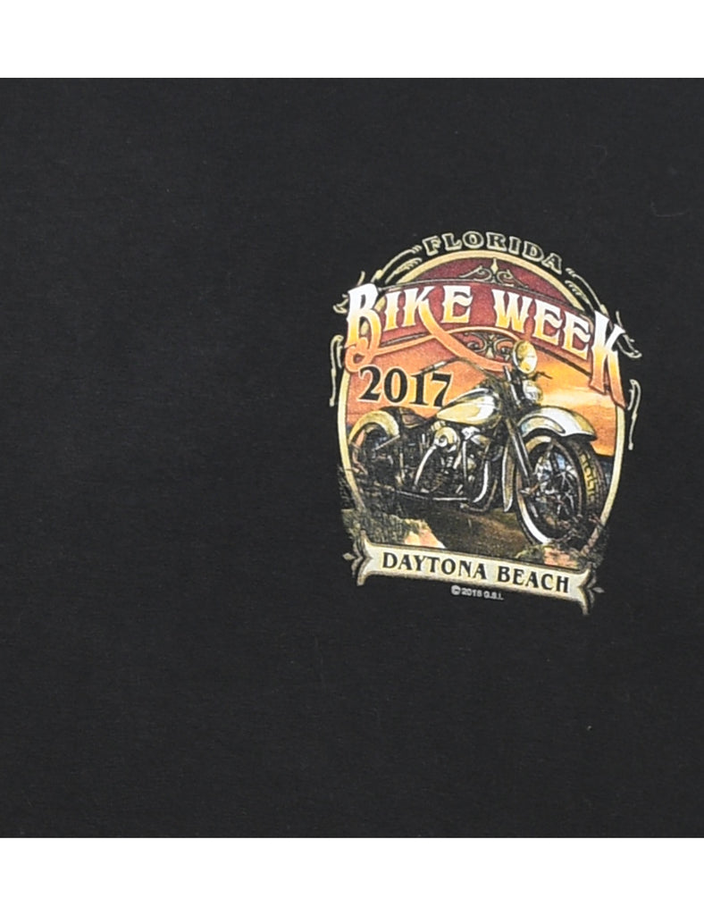 Black Bike Week Printed T-shirt - XL