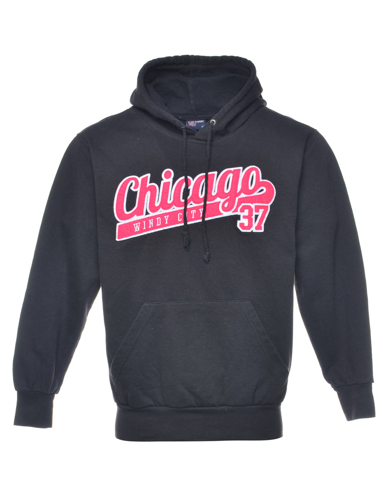 Black Chicago Windy City 37 Printed Hoodie - S