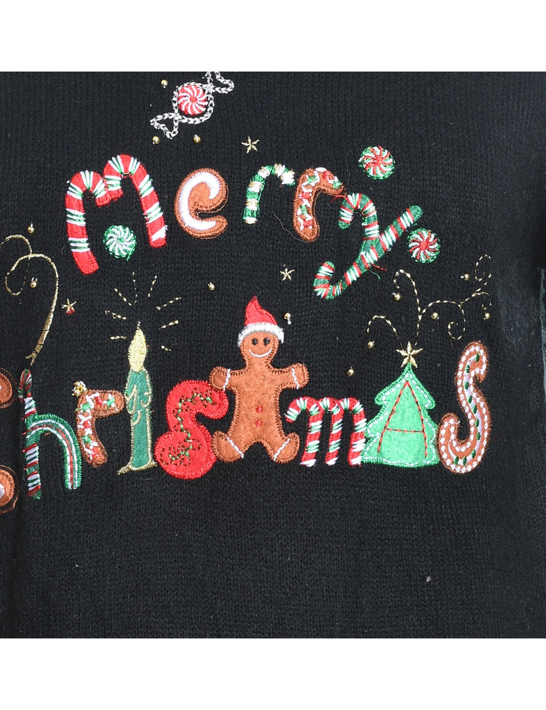 Black Christmas Jumper - M