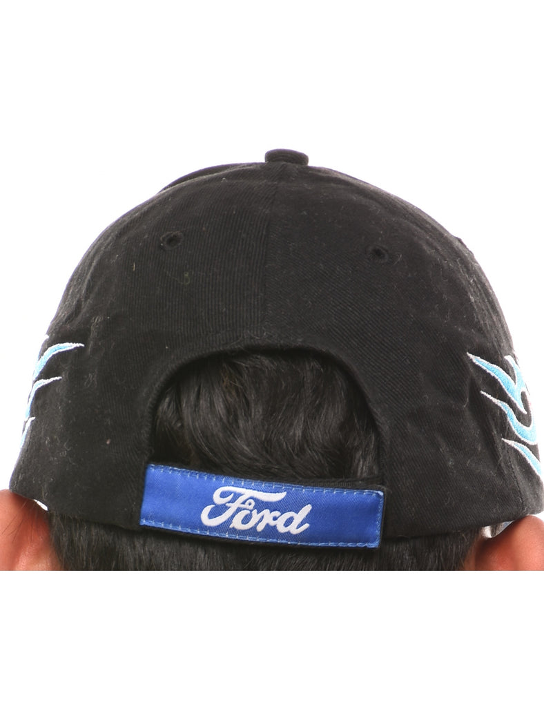 Black Embroided Cap - S