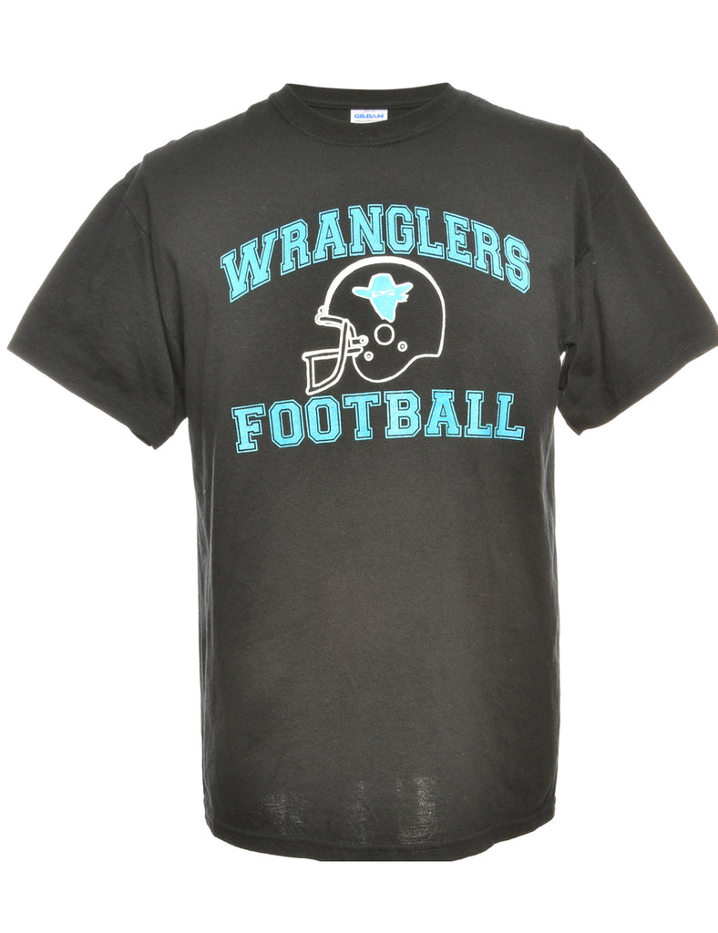 Black & Light Blue Football Gildan Sports T-shirt - M