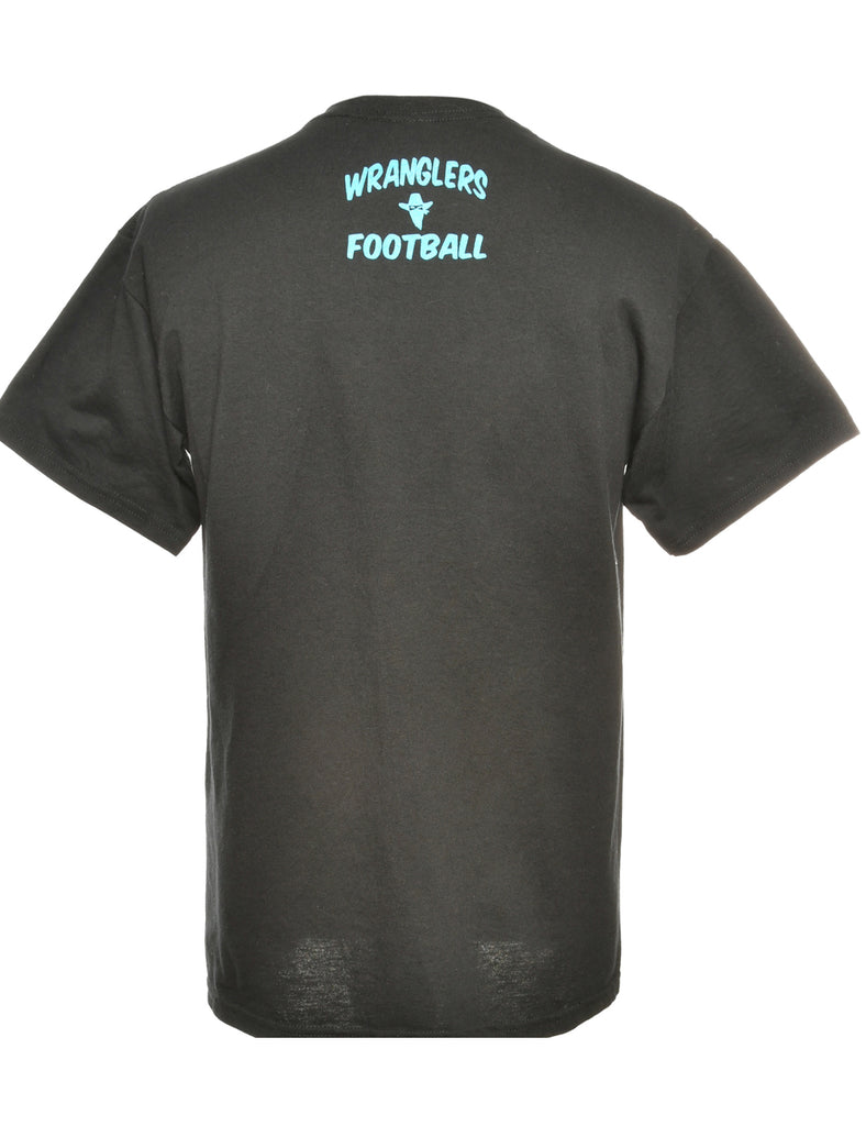 Black & Light Blue Football Gildan Sports T-shirt - M